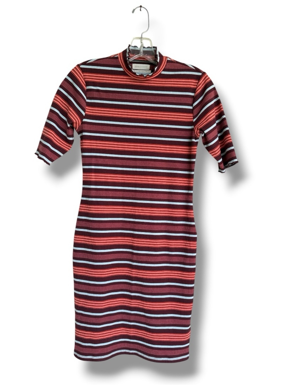 Urban Outfitters Short Sleeve Striped Ribbed Knit Bodycon Dress Size Medium - Picture 4 of 10